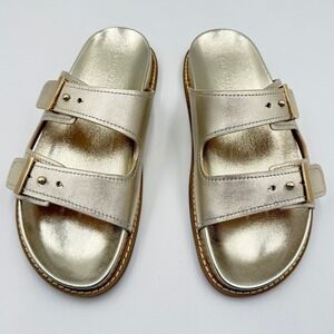 NIB/NWT COLE HAAN Marisol Footbed Sandal in Soft Gold LTR | 7B